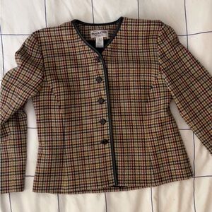 Pendleton Women's Checkered Blazer - Black, Red, Tan